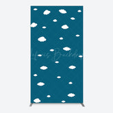 Lofaris Cartoon Blue Sky White Clouds Birthday Rectangle Backdrop